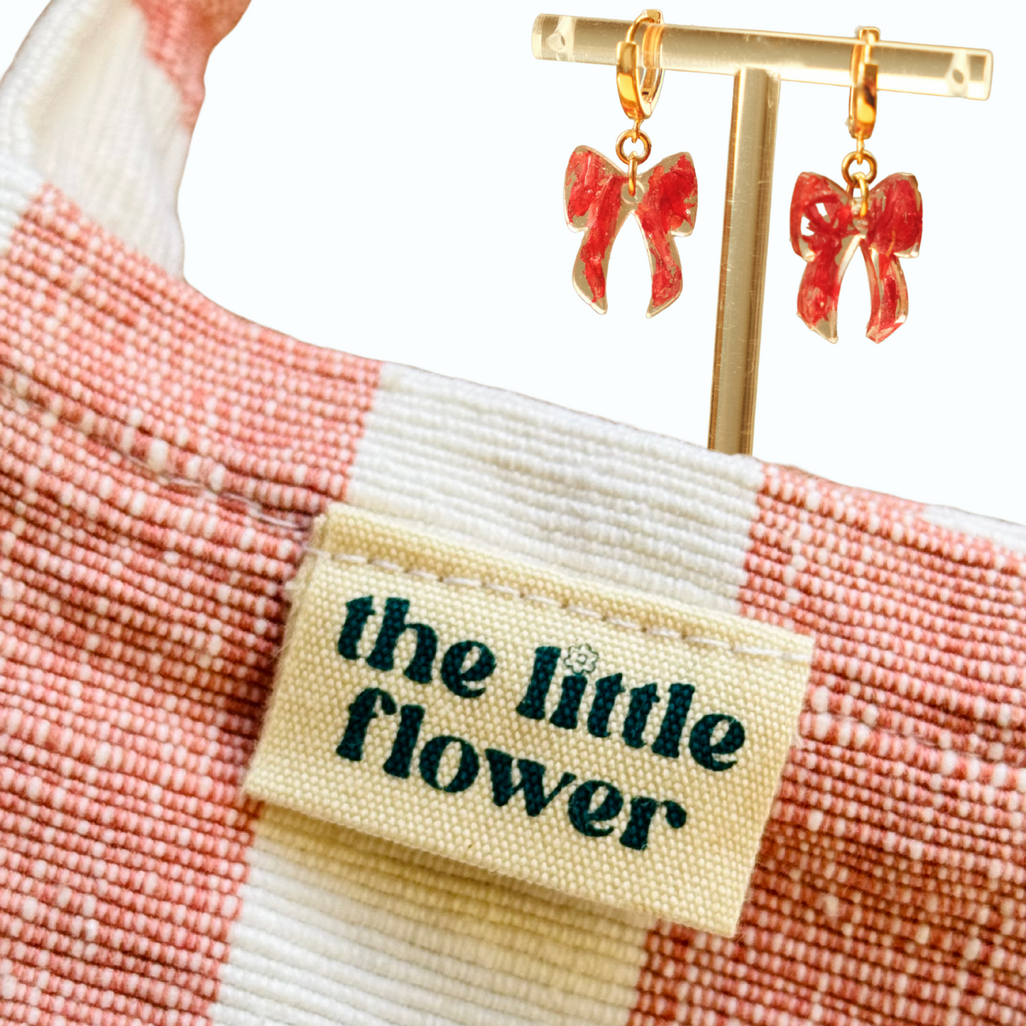 Candy Cane Tote + Bow Huggie Set