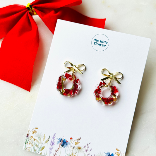 Christmas Wreath Dangle Earrings