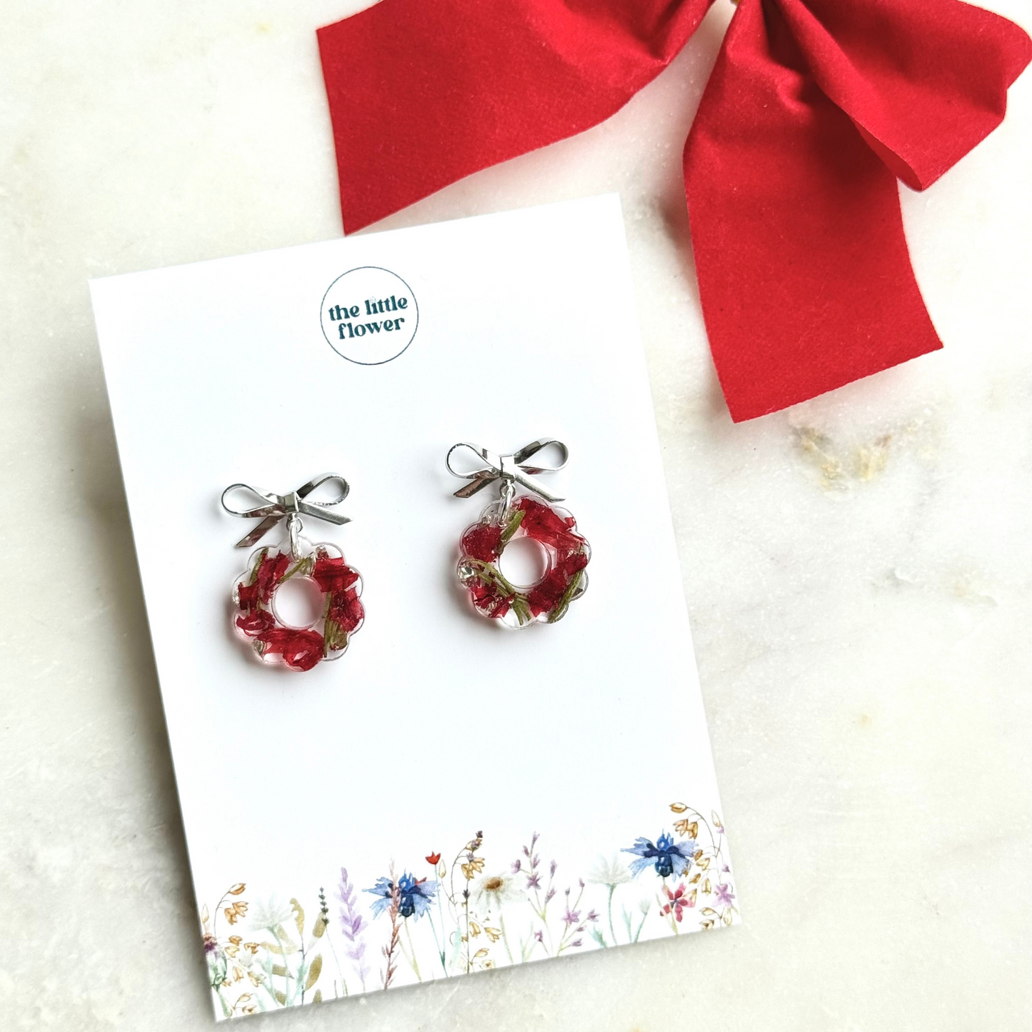 Christmas Wreath Dangle Earrings