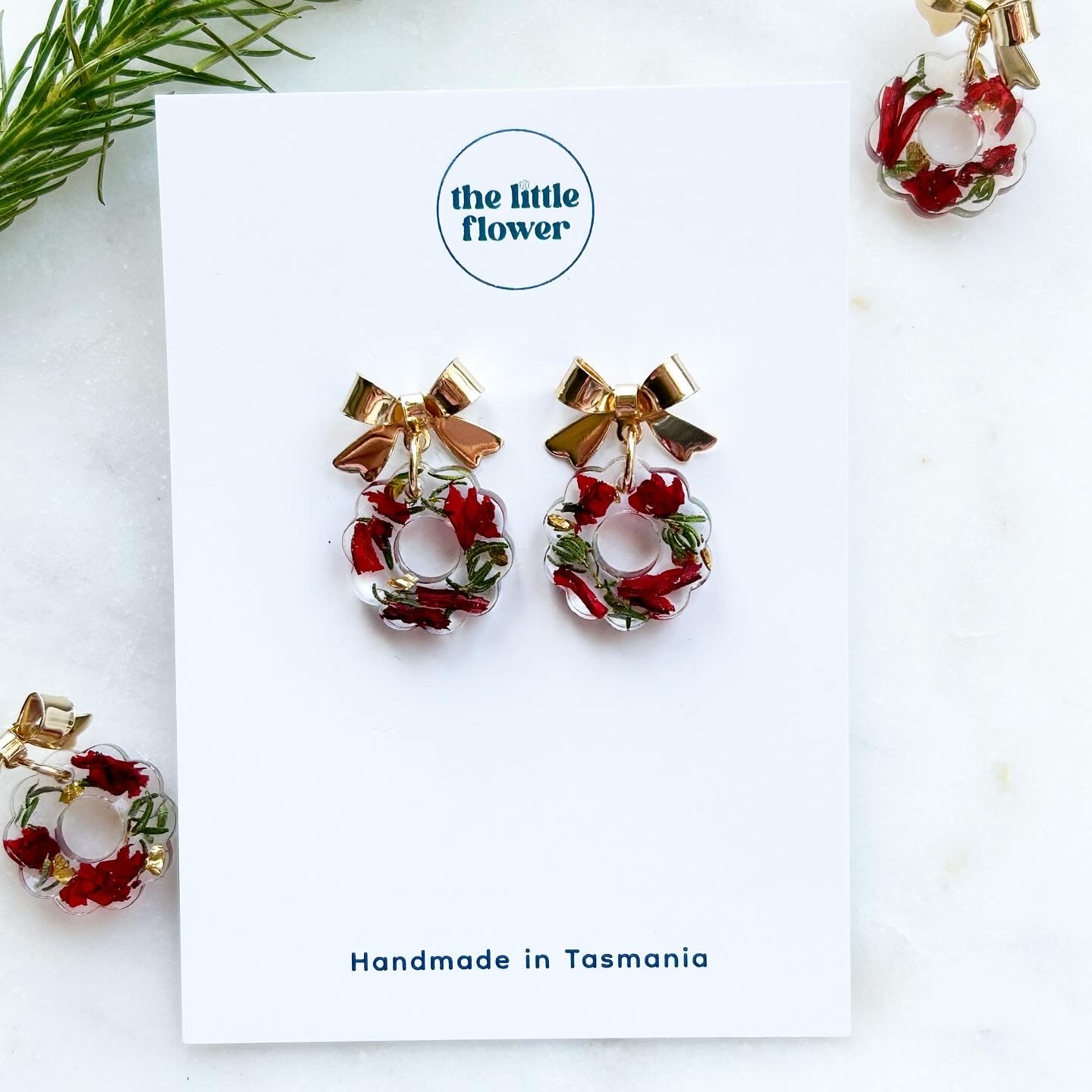 Christmas Wreath Dangle Earrings