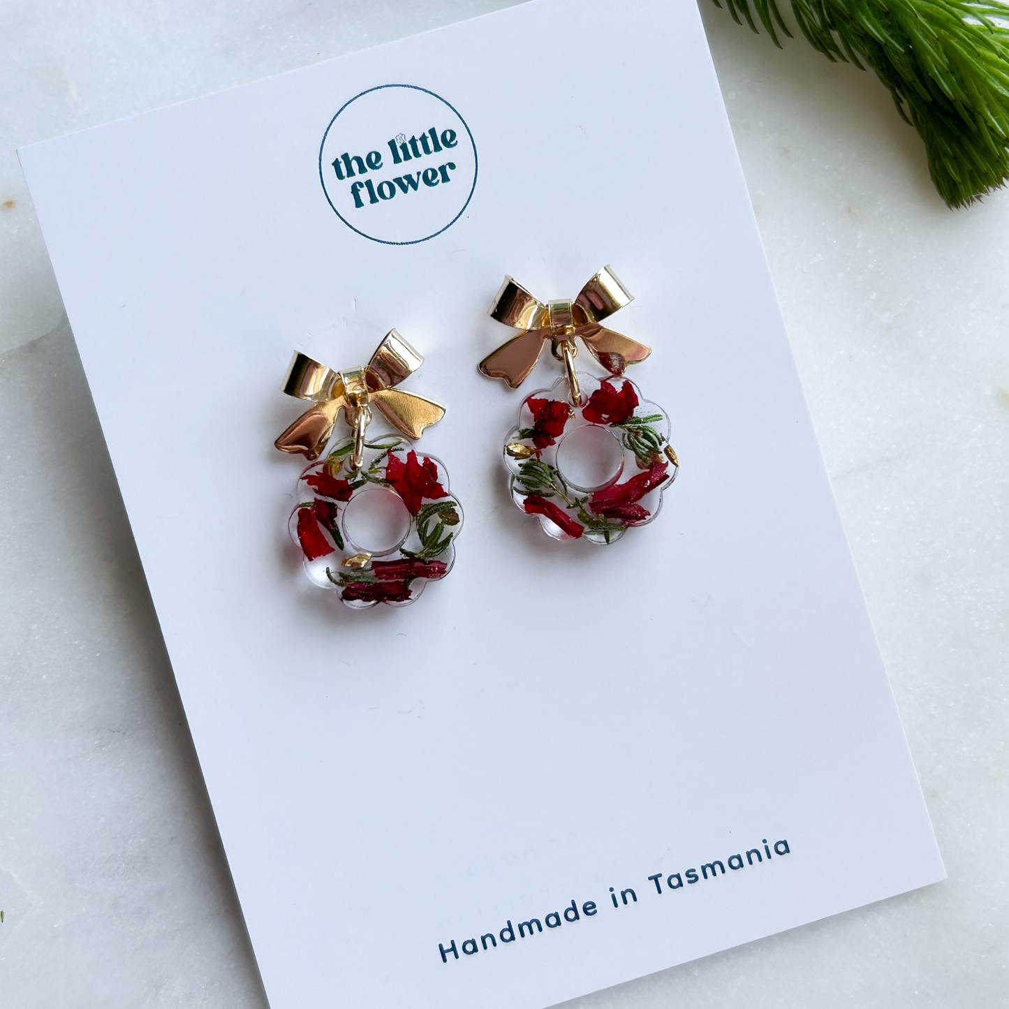 Christmas Wreath Dangle Earrings