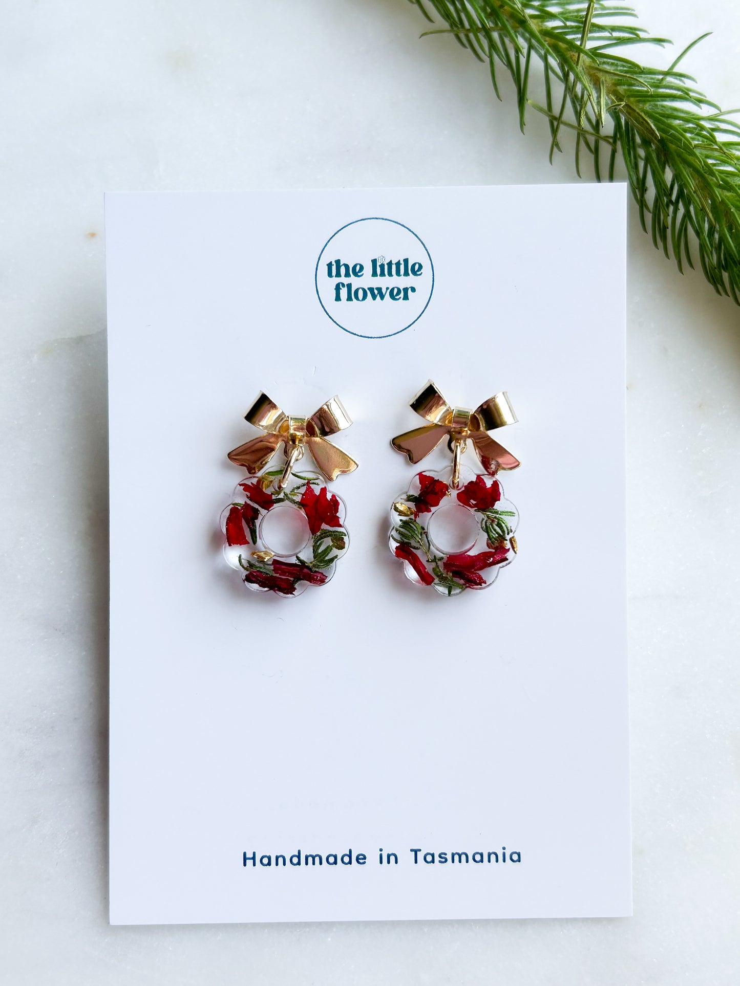 Christmas Wreath Dangle Earrings