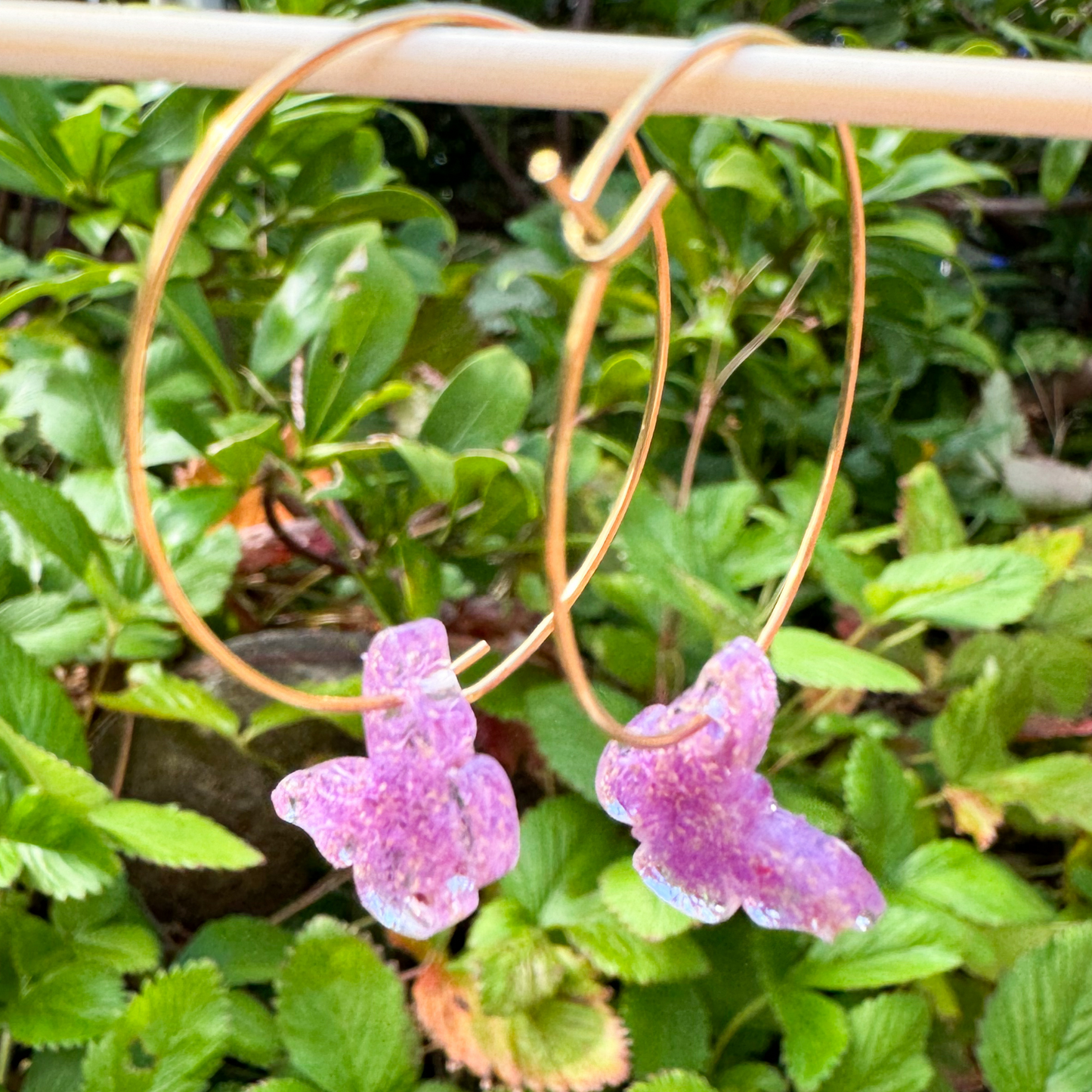 Butterfly Flower Hoops