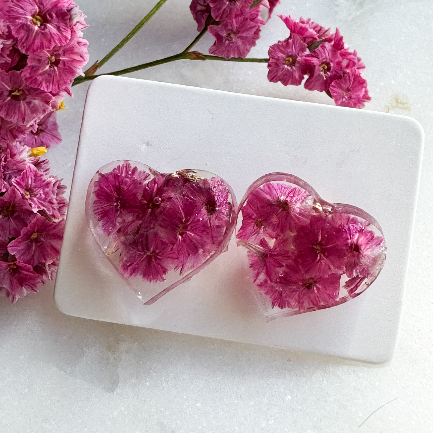 Heart Flower Stud Earrings