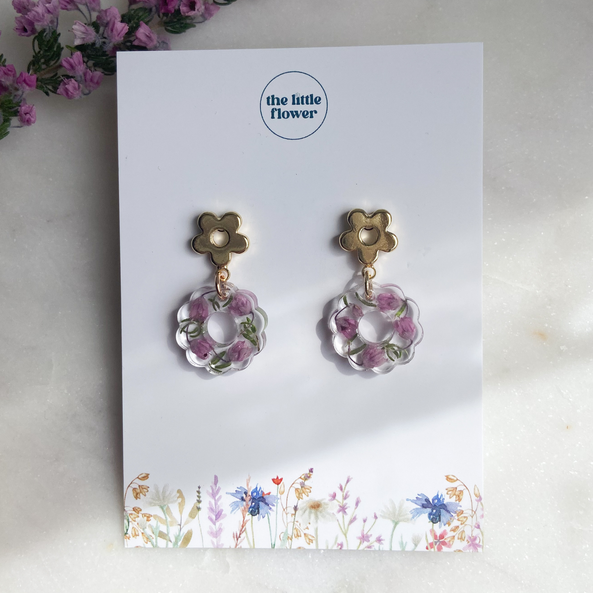 Real flower deals earrings