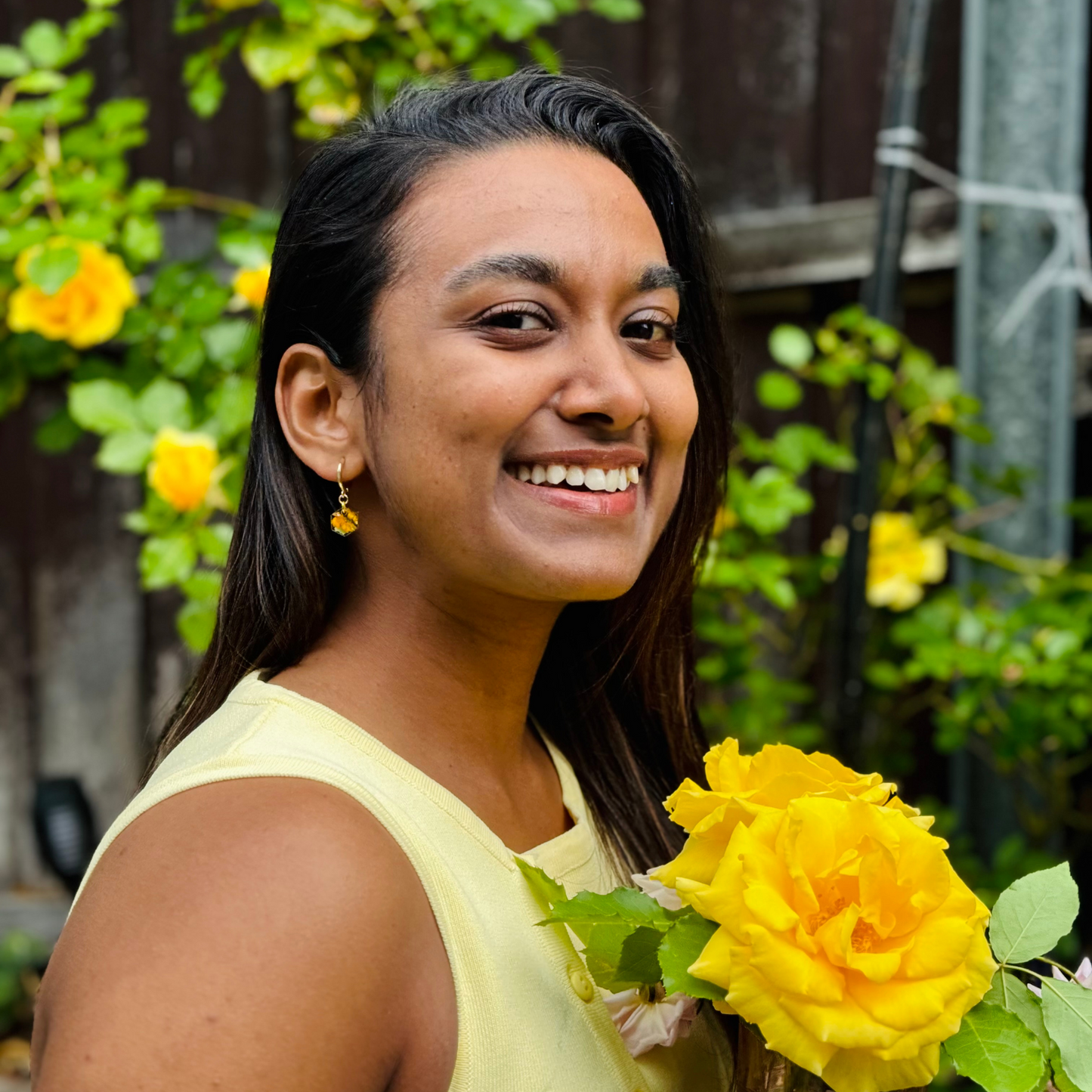 Sunflower Huggie Earrings