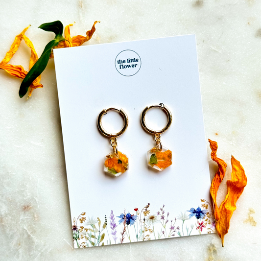 Sunflower Huggie Earrings