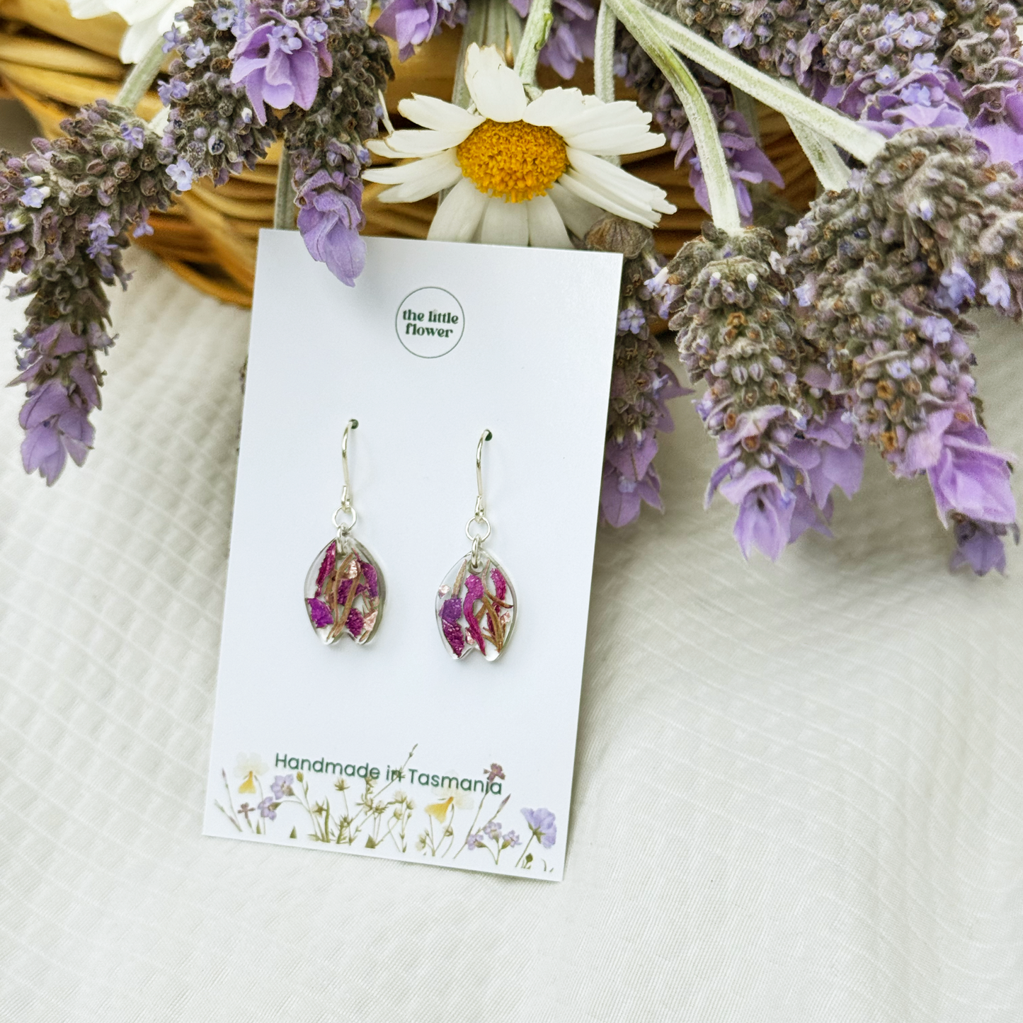 Tasmanian Lavender Dangle Earrings