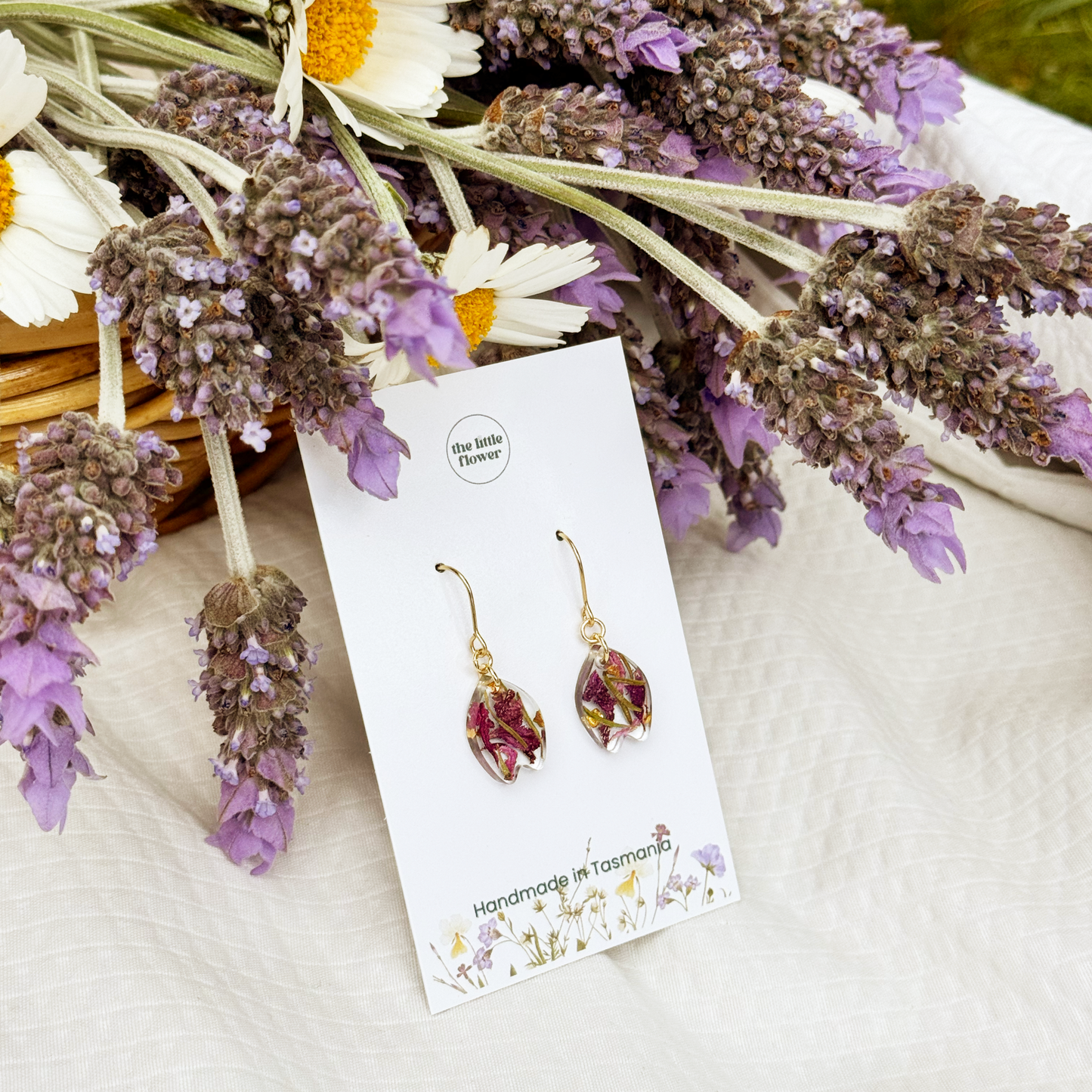 Tasmanian Lavender Dangle Earrings