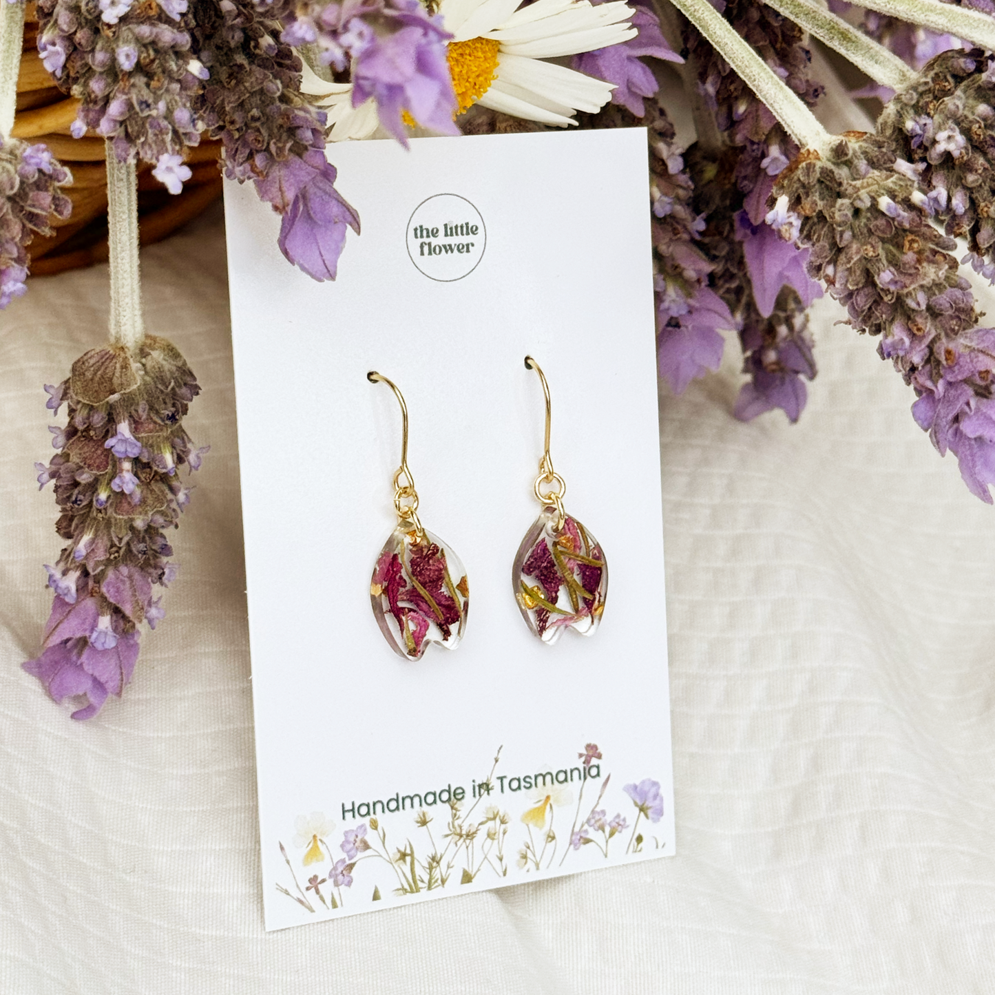 Tasmanian Lavender Dangle Earrings